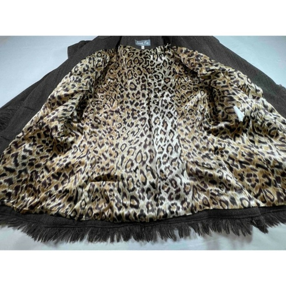 Serena Kay Paris Jaquar/Leopard Jacket Blazer Brown Dark FR‎ 40 - EUC - Picture 5 of 8